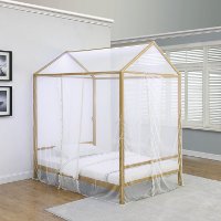 Modern Gold Full Canopy Bed - Etta