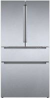 B36CL80ENS Bosch Counter Depth French 4 Door Smart Refrigerator with Pocket Handles - 21 cu. ft., Stainless Steel