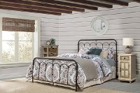 KIT Industrial Vintage Black King Metal Bed - Jocelyn