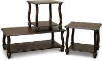 Cherry Brown 3 Piece Coffee Table Set - Carshaw