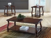 Cherry Brown 3 Piece Coffee Table Set - Carshaw-2