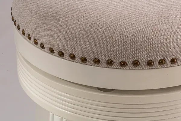 White 26 Inch Swivel Round Counter Height Stool-3