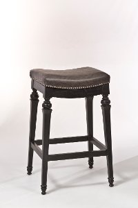 5606-828 Black Backless Upholstered Counter Height Stool - Vetrina