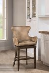4346-826 Taupe Upholstered Swivel Counter Height Stool - Caydena