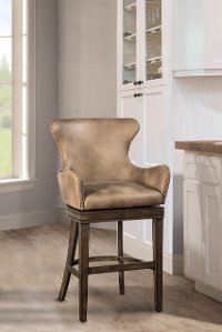 4346-826 Taupe Upholstered Swivel Counter Height Stool - Caydena