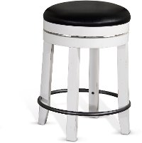 Bourbon County French Country White and Black Swivel Counter Height Stool