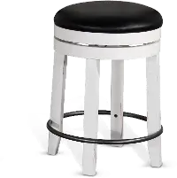 Bourbon County French Country White and Black Swivel Counter Height Stool