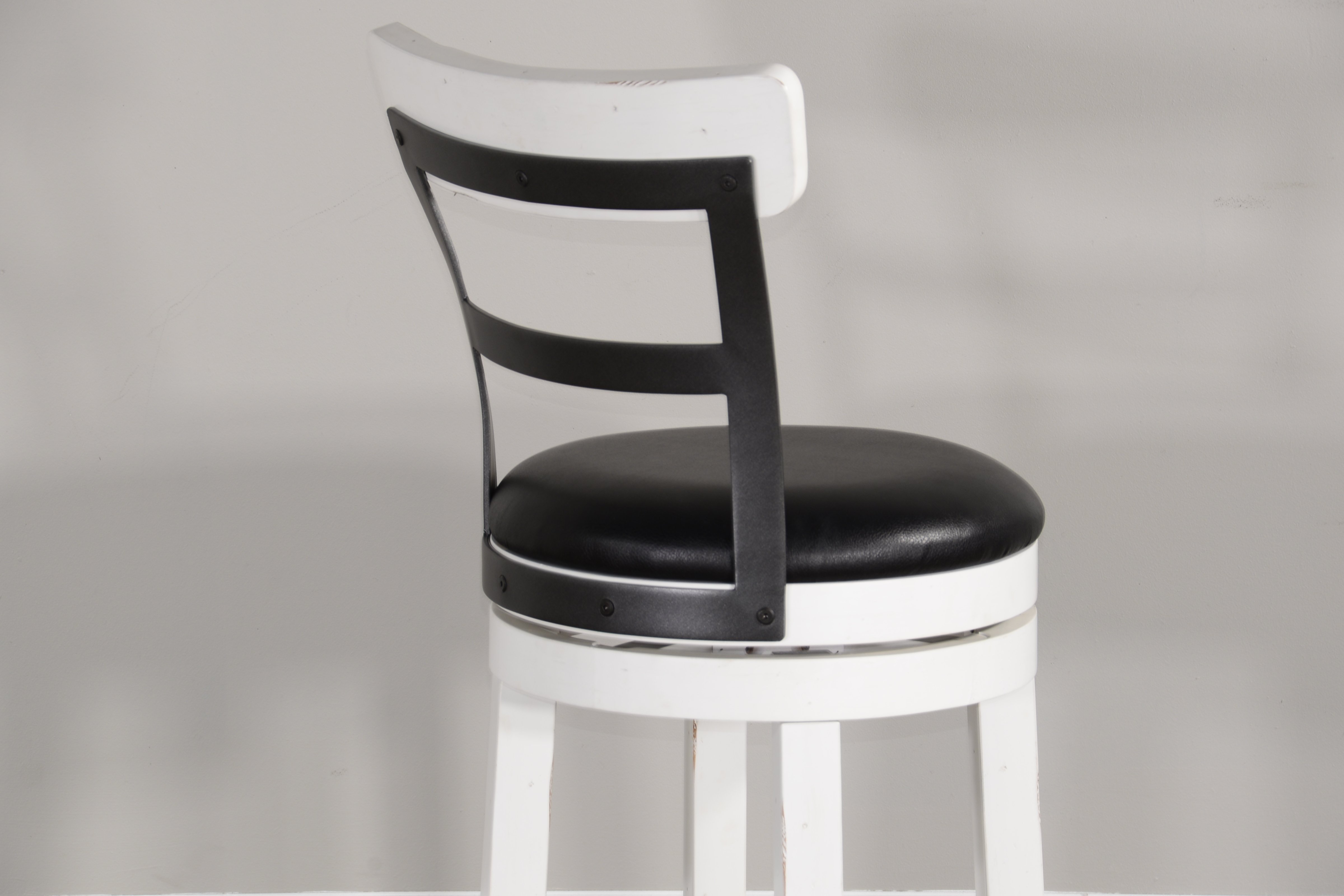 Bourbon County French Country White Two Tone Swivel Counter Height Stool-5