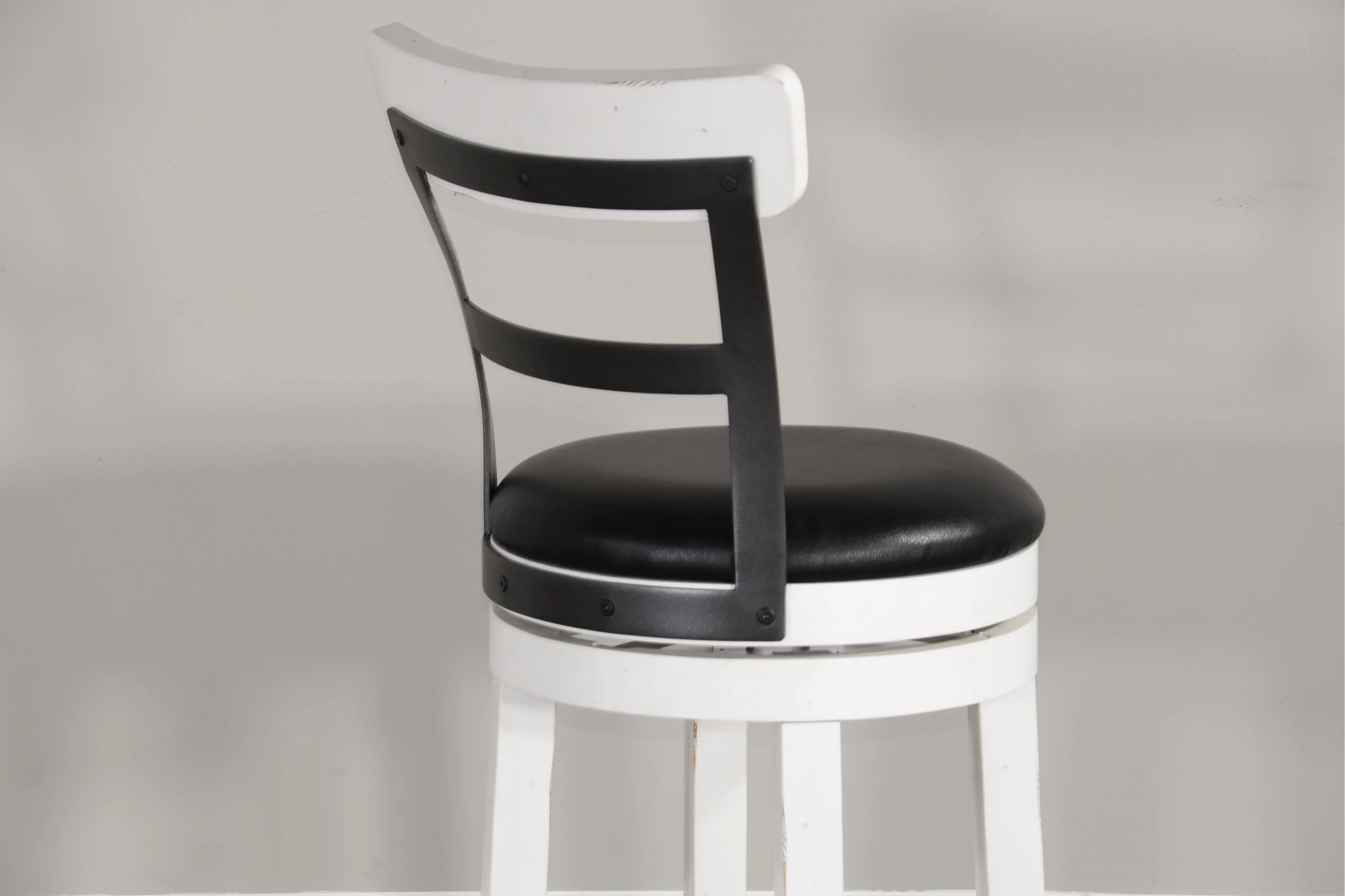 Bourbon County French Country White Two Tone Swivel Counter Height Stool-5