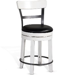 French Country White Two Tone Swivel Counter Height Stool - Bourbon County