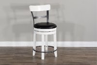 French Country White Two Tone Swivel Counter Height Stool - Bourbon County-2