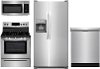 KIT Frigidaire 4 Piece Electric Kitchen Appliance Package with 26 cu. ft. Side by Side Refrigerator - Stainless Steel