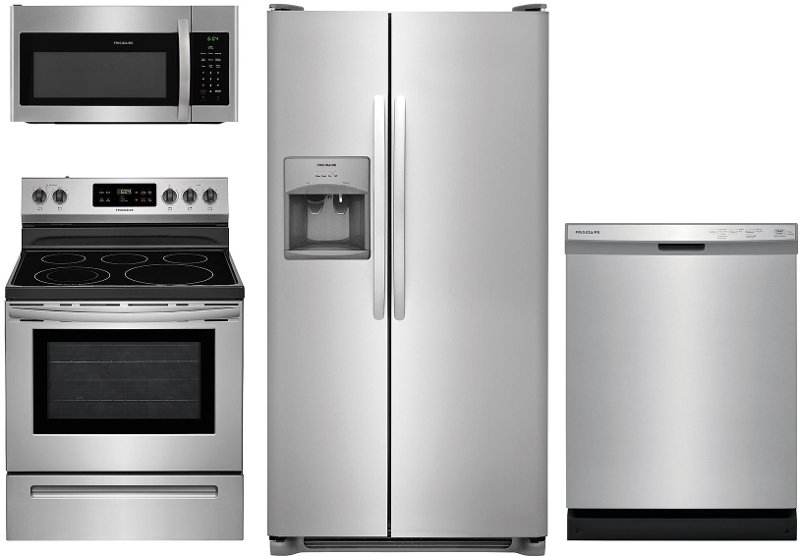 Frigidaire 4 Piece Electric Kitchen Appliance Package with 26 cu. ft