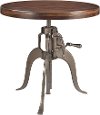 Brown and Silver Adjustable Round Dining Table - Bristol