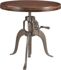 Brown and Silver Adjustable Round Dining Table - Bristol