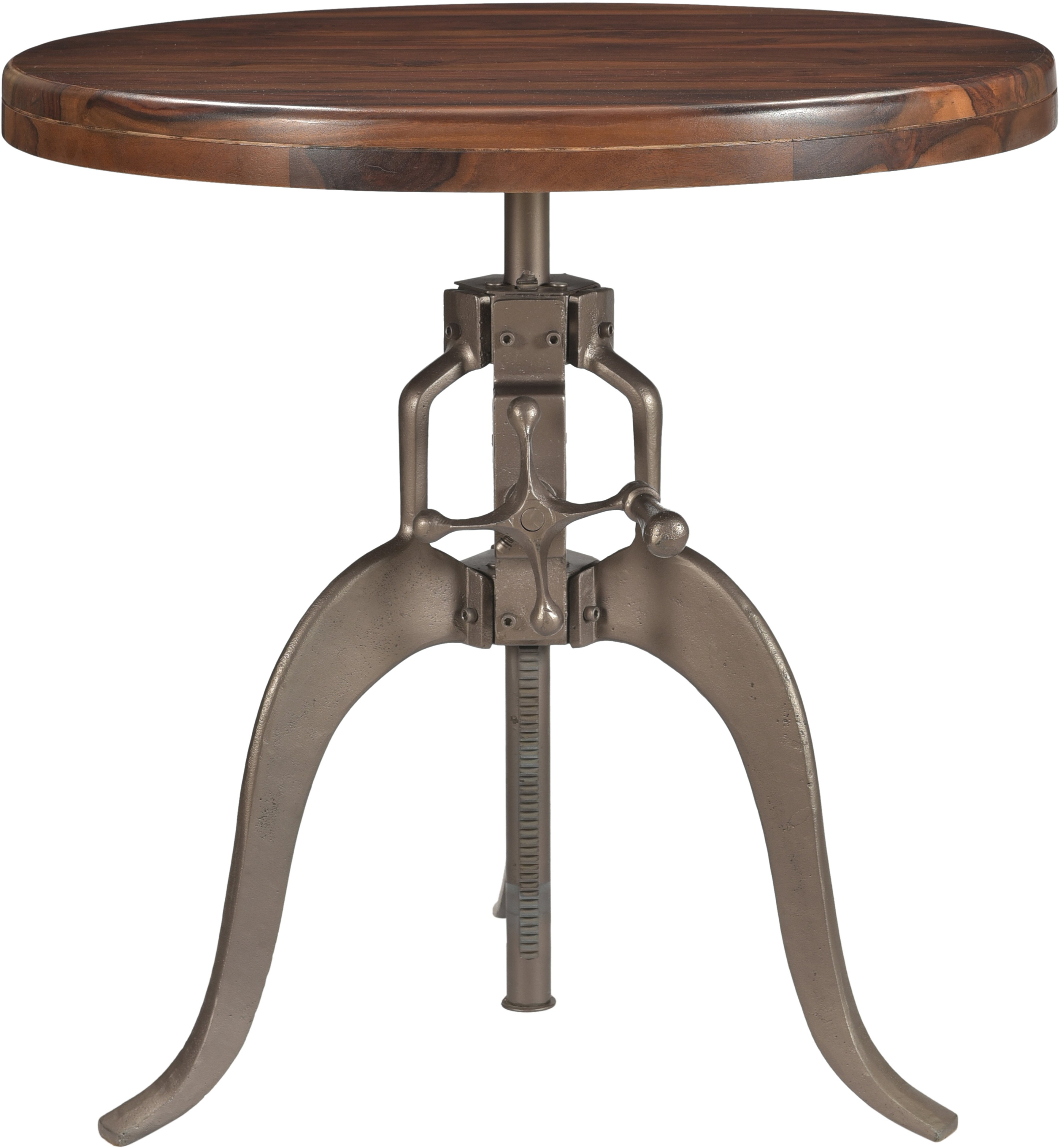 Brown and Silver Adjustable Round Dining Table - Bristol-3