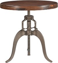 Brown and Silver Adjustable Round Dining Table - Bristol-3