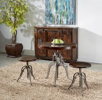 Industrial Brown and Silver Adjustable 3 Piece Bar Set - Bristol-2