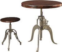 Industrial Brown and Silver Adjustable 3 Piece Bar Set - Bristol-3