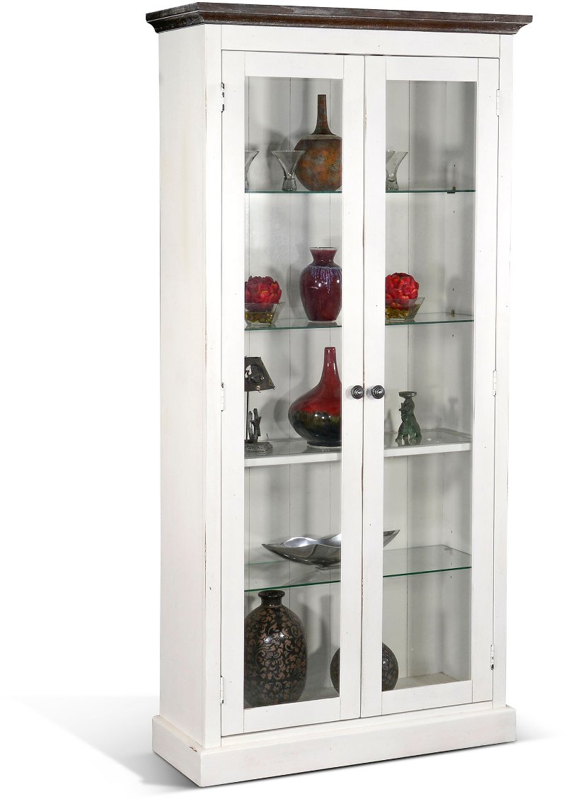 French Country White Display Cabinet Bourbon County Rc Willey