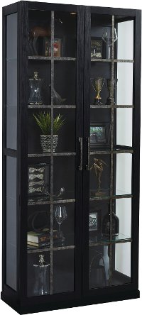 Modern Black Tall Curio Cabinet - Pulaski