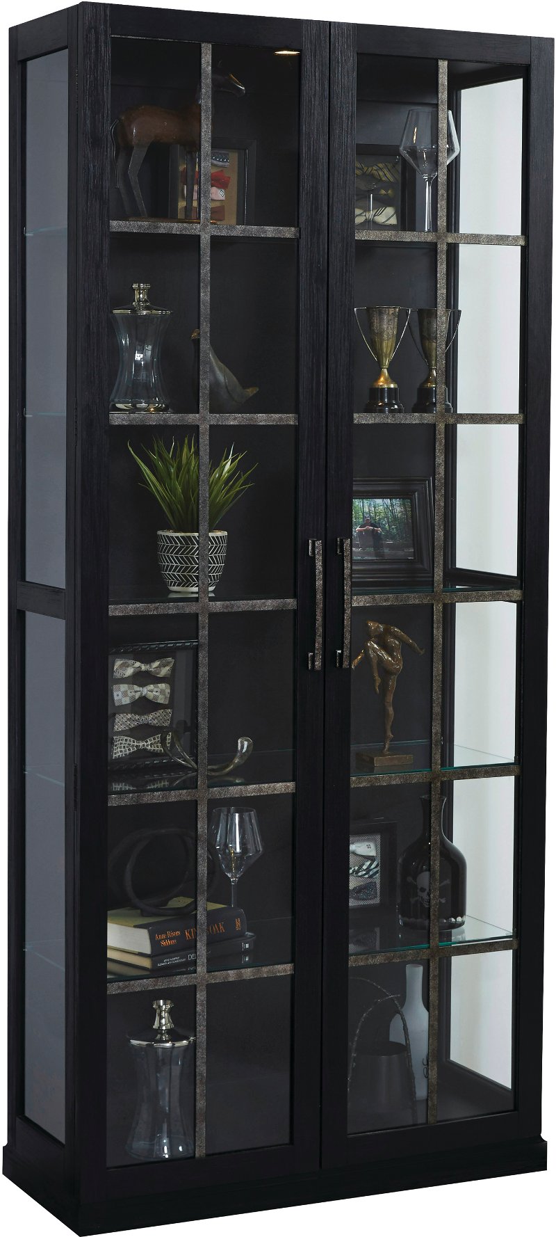 Modern Black Tall Curio Cabinet Pulaski Rc Willey Furniture Store