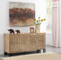 Butterscotch Tan 4 Door Media Credenza
