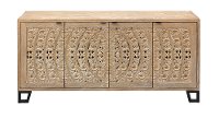 Butterscotch Tan 4 Door Media Credenza-2