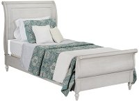 Traditional White Twin Sleigh Bed - Sarah