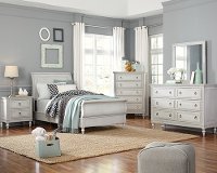 Traditional White 4 Piece Twin Bedroom Set - Sarah