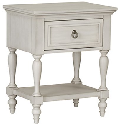 Traditional White Single Drawer Nightstand - Sarah