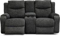 Casual Charcoal Gray Power Reclining Console Loveseat - Marvel-2