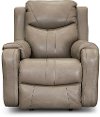 Cobblestone Tan Leather-Match Power Rocker Recliner - Marvel