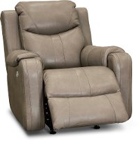 Cobblestone Tan Leather-Match Power Rocker Recliner - Marvel-2