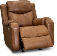 Casual Amber Brown Leather-Match Power Rocker Recliner - Marvel-2