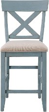 Farmhouse Blue Counter Height Stool - Bar Harbor Blue
