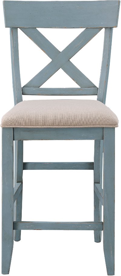 Farmhouse Blue Counter Height Stool - Bar Harbor Blue