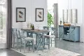 5PC:40299/DINING Farmhouse Blue 5 Piece Counter Height Dining Set - Bar Harbor Blue