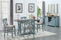 Farmhouse Blue 5 Piece Counter Height Dining Set - Bar Harbor Blue-2