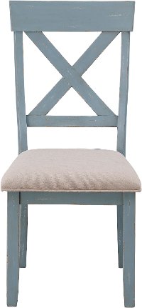 Farmhouse Blue and Cream X-Back Dining Room Chair - Bar Harbor