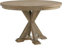 Gray Wash Round Dining Room Table - Chevron