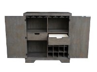 Contemporary Gray Wash Bar Cabinet - Chevron-3