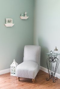 Pewter Armless Rollback Slipper Accent Chair