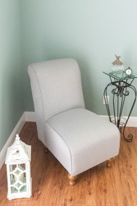 Pewter Armless Rollback Slipper Accent Chair-2