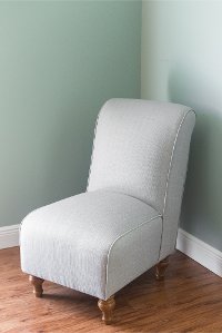 Pewter Armless Rollback Slipper Accent Chair-3