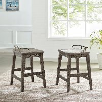 Farmhouse Weathered Gray 24 Inch Counter Stool-2