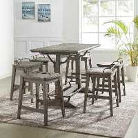 Farmhouse Gray 5 Piece Counter Height Dining Room Set - Ryan-2