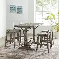 Ryan Farmhouse Gray 5 Piece Counter Height Dining Room Set