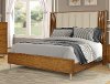 Clearance Modern Caramel Brown and Cream King Bed - Bamboo Wave