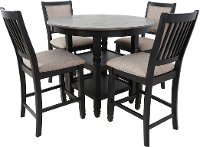Black 5 Piece Counter Height Dining Set - Prairie Point
